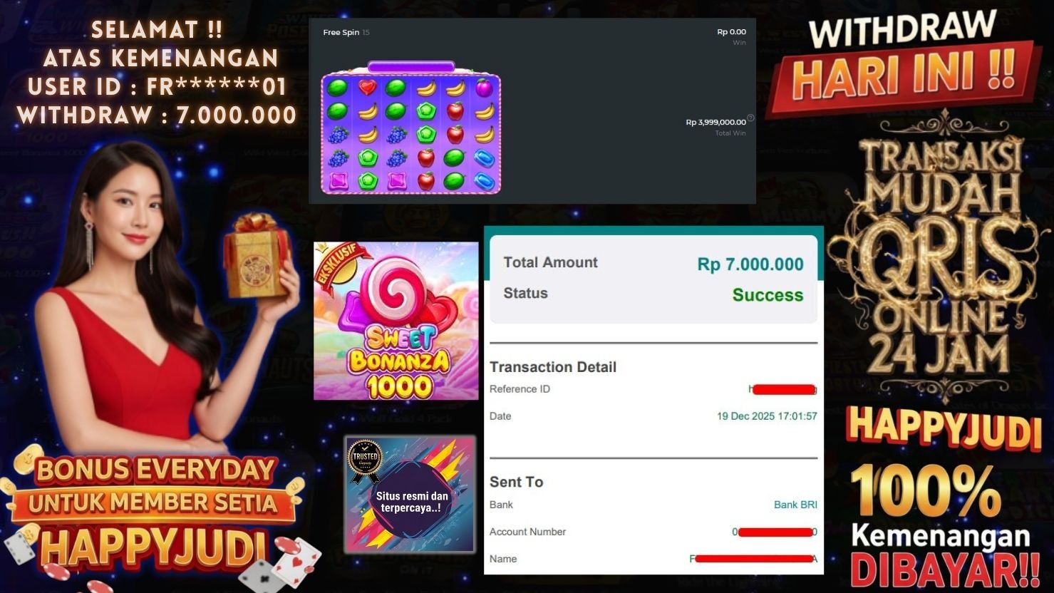 HAPPYJUDI JACKPOT SLOT SWEET BONANZA 1000